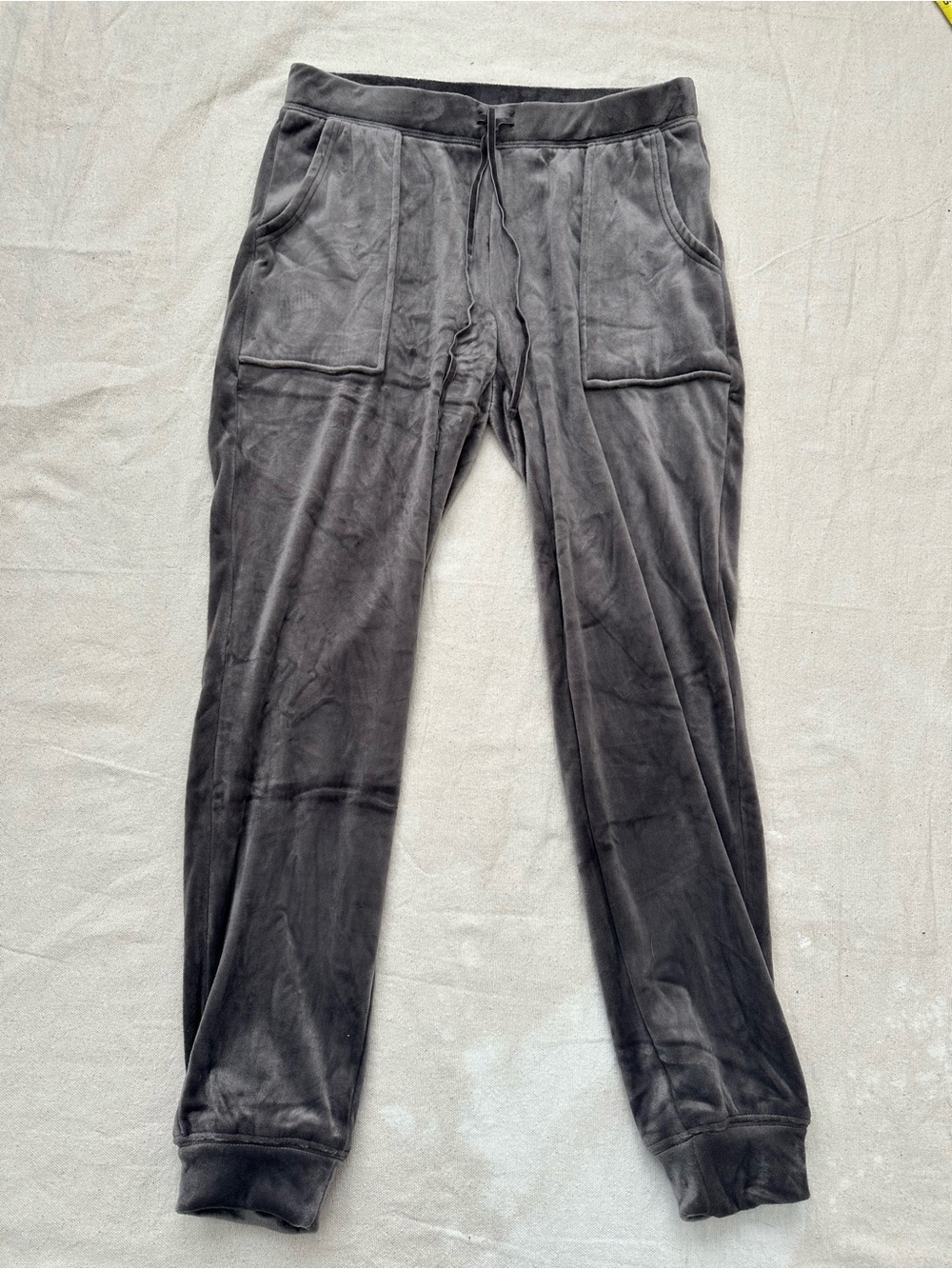 House Of Harlow 1960 Womens Small Gray Velour Joggers Lounge Casual Sweatpants